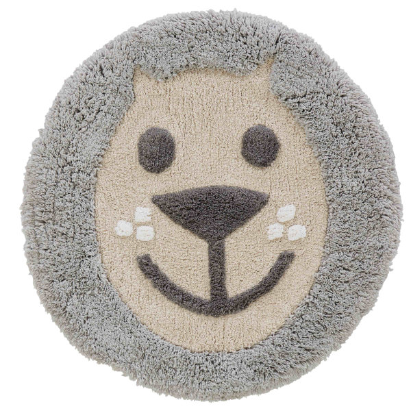 Zoomie Kids Vowell Circle 100 Cotton Animal Print Bath Rug & Reviews